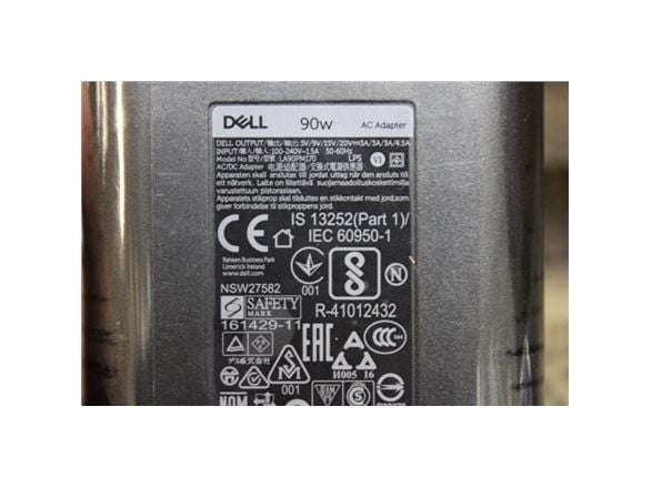 Dell E5 USB-C AC Adapter - Kit - strømadapter - 90 watt - Europa - for Latitude 7320 Detachable, 7400 2-in-1; Precision 3550, 3551