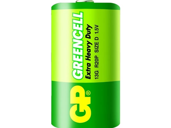 GP Batteries Greencell D, Engangsbatteri, D, Sinkklorid, 1,5 V, 2 stykker, Grønn