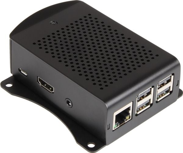 Joy-it rb-alucase+06 SBC-kotelo Sopii: Raspberry Pi kiinnityslenkillä Musta