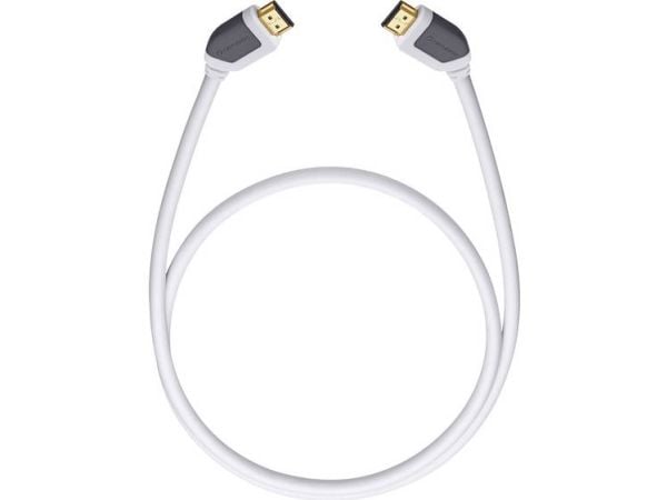 OEHLBACH 92573, 2,2 m, HDMI Type A (Standard), HDMI Type A (Standard), 3D, 18 Gbit/sek., Hvid