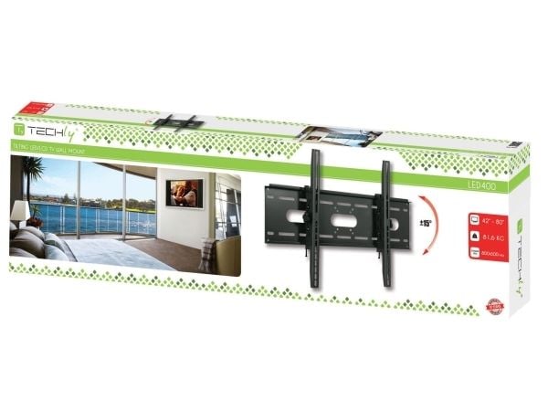 TECHly - Brakett - for LCD-TV - svart - skjermstørrelse: 42"-80" - veggmonterbar