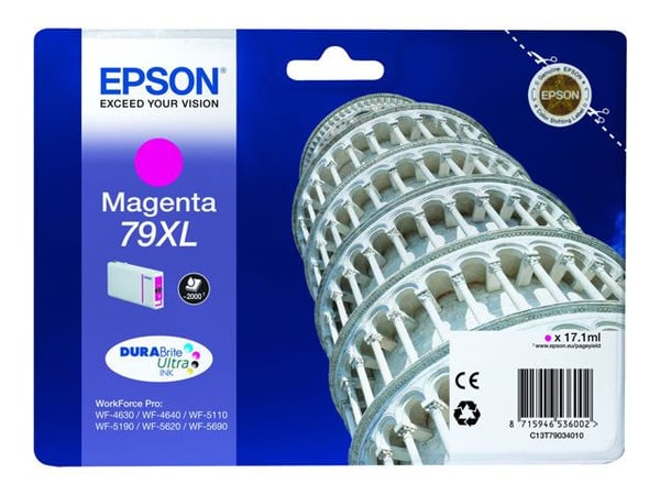Epson 79XL - 17.1 ml - XL - magenta - original - blekkpatron - for WorkForce Pro WF-4630DWF, WF-4640DTWF, WF-5110DW, WF-5190DW, WF-5620DWF, WF-5690DWF