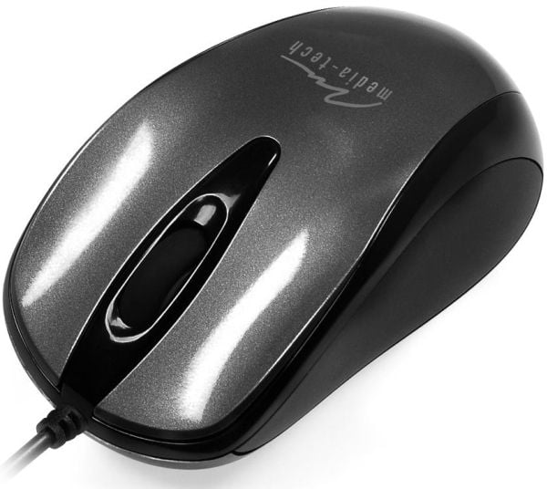 Media-Tech PLANO MT1091T - Mus - optisk - 3 knapper - kablet - USB - titan