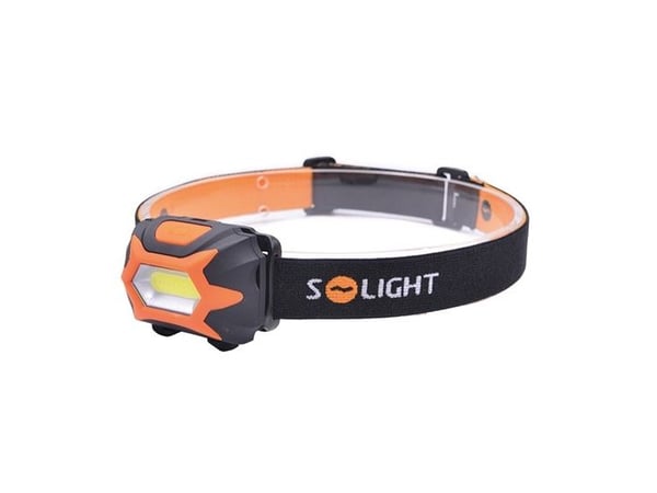 Solight WH25, Hodebåndslommelykt, Sort, Oransje, Plast, IP44, COB LED, 1 lamper