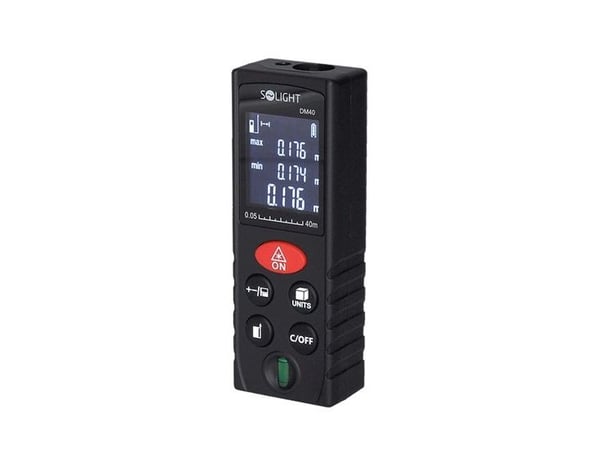 Solight DM40, Laserafstandsmåler, ft, Indgang, m, Sort, 40 m, 0,05 m, 690 nm
