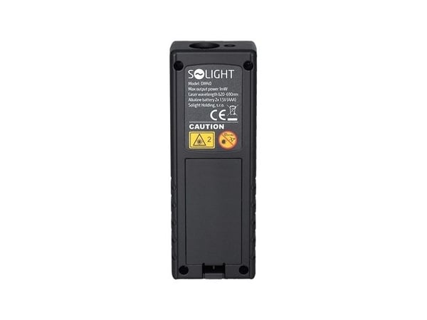 Solight DM40, Laserafstandsmåler, ft, Indgang, m, Sort, 40 m, 0,05 m, 690 nm