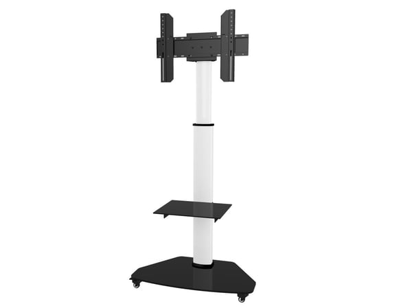 TECHly ICA-TR3WH - Vogn - for flatpanel / AV-utstyr - herdet glass - hvit - skjermstørrelse: 37"-70"