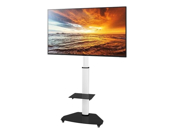 TECHly ICA-TR3WH - Vogn - for flatpanel / AV-utstyr - herdet glass - hvit - skjermstørrelse: 37"-70"
