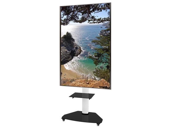 TECHly ICA-TR3WH - Vogn - for flatpanel / AV-utstyr - herdet glass - hvit - skjermstørrelse: 37"-70"