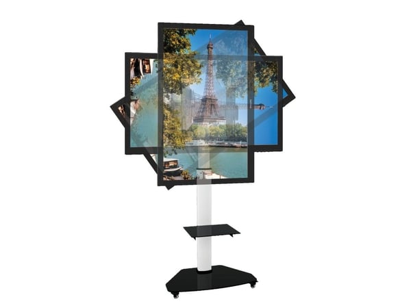 TECHly ICA-TR3WH - Vogn - for flatpanel / AV-utstyr - herdet glass - hvit - skjermstørrelse: 37"-70"