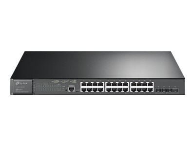 TP-Link JetStream TL-SG3428XMP - V1 - switch - Styrt - 24 x 10/100/1000 (PoE+) + 4 x 10 Gigabit SFP+ - rackmonterbar - PoE+ (384 W)