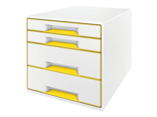 Leitz WOW CUBE - Skuffskap - 4 skuffer - for A4 Maxi - gul