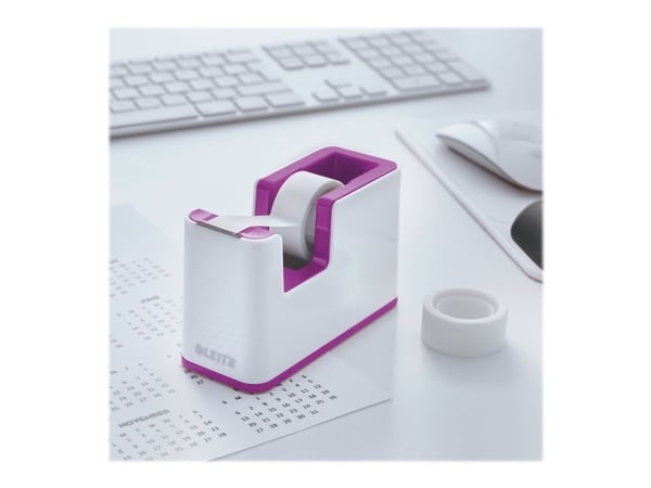 Leitz WOW - Dispenser med kontortape - skrivebord - purpur dispenser