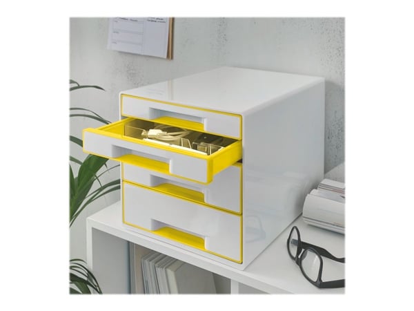 Leitz WOW CUBE - Skuffskap - 4 skuffer - for A4 Maxi - gul