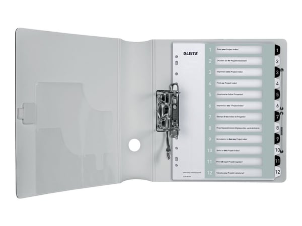 Leitz WOW Extra Wide - Inndeler - 12 deler - fortrykt: 1-12 - for A4 (210 x 297 mm) - svart, hvit