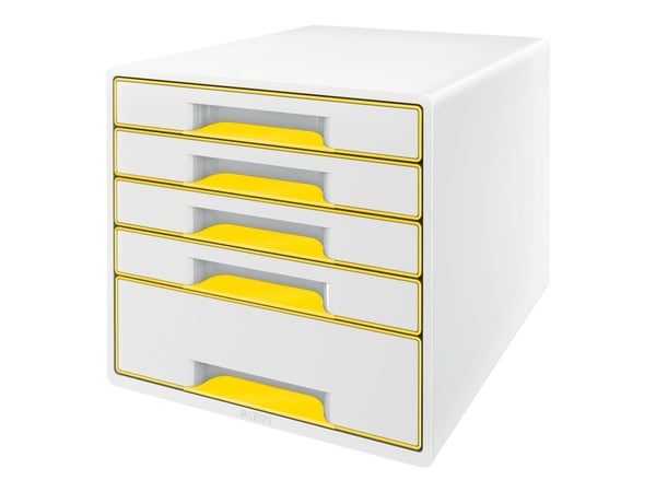 Desk Cube Leitz WOW 5-laatikkoa valkoinen/keltainen