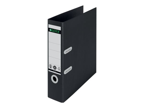 Brevordner leitz 180° recycle, a4, 8 cm, sort