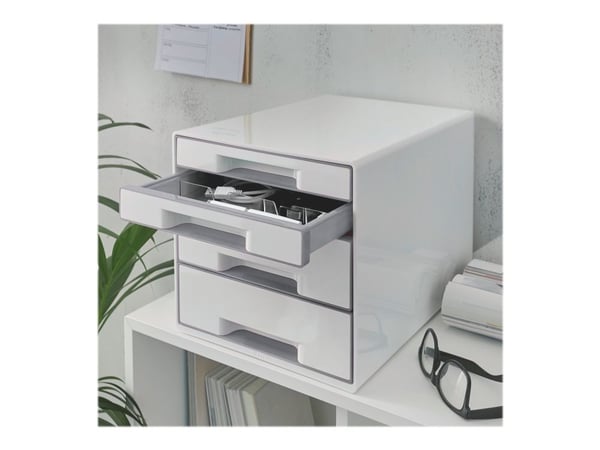 Leitz WOW vetolaatikosto 4-ltk, 4 laatikko(a), Muovi, Valkoinen, 1 kpl, 287 mm, 270 mm
