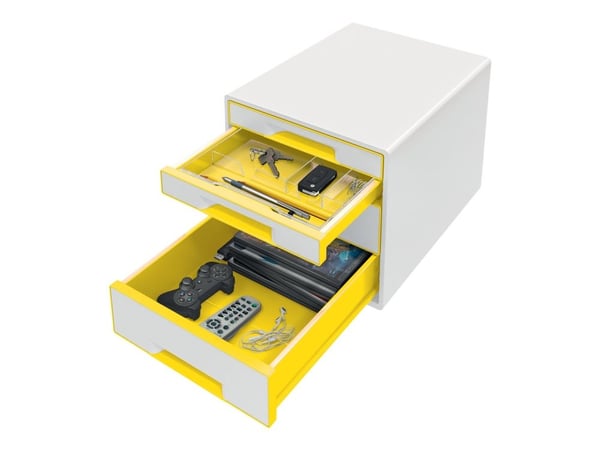 Leitz WOW CUBE - Skuffskap - 4 skuffer - for A4 Maxi - gul