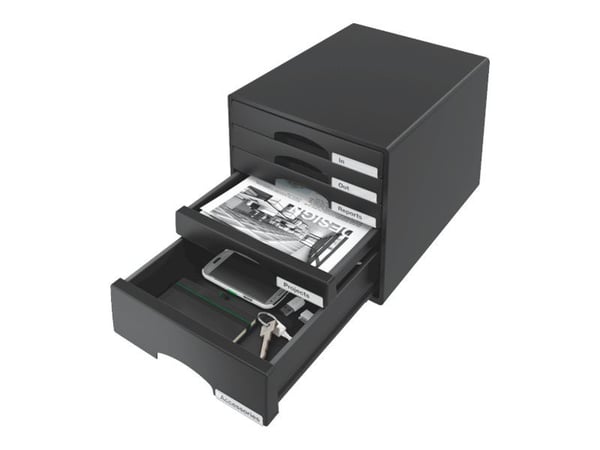 Laatikostokaappi Leitz Plus 5-laatikko musta