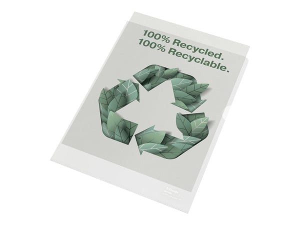 Plastomslag Esselte Recycled A4 100my med preging - (100 stk.)