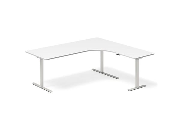Hæve-sænkebord DNA, Hvid 2000x2000mm Højre 3-ben/Hvid
