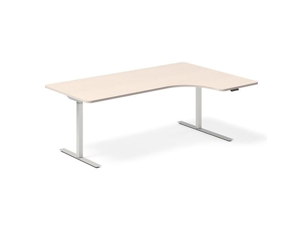 Hæve-sænkebord DNA, Birk 2000x1200 mm Højre 2-ben/Hvid
