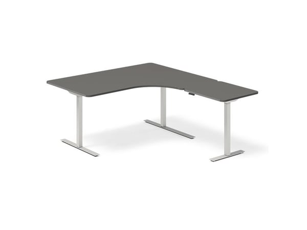 Hæve-sænkebord DNA, Antracit 1800x2000 mm Højre 3-ben/Hvid