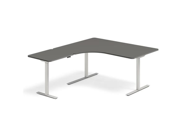 Nosto-/laskupöytä DNA, antrasiitti 2000x1800 mm Vasen 3-jalkainen/valkoinen