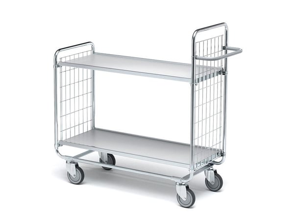 Vagn med 2 hyllor 1120x460x930 mm