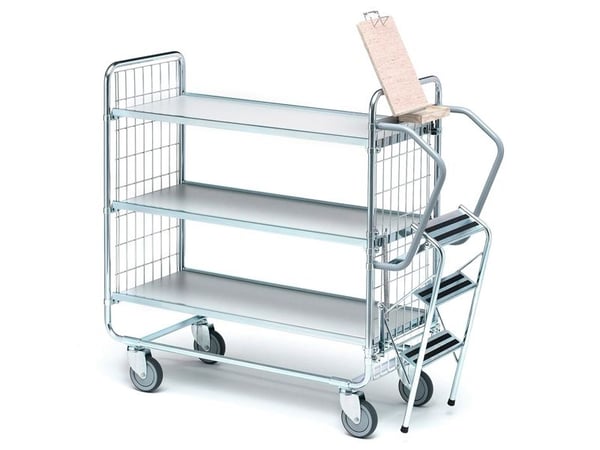 Vagn med 4 hyllor 1585x460x1270 mm