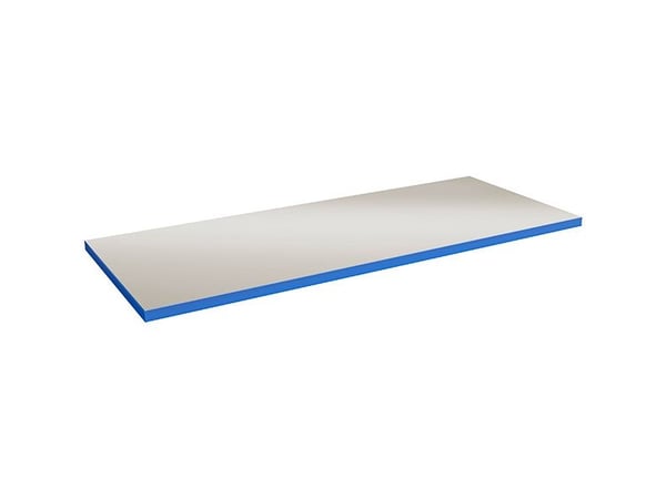 Benkeplate 40 mm 2500 x 800 mm Grå vinyl Blå ABS-kant