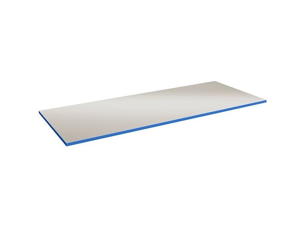Benkeplate 24 mm 800 x 800 mm Grå vinyl Blå ABS-kant