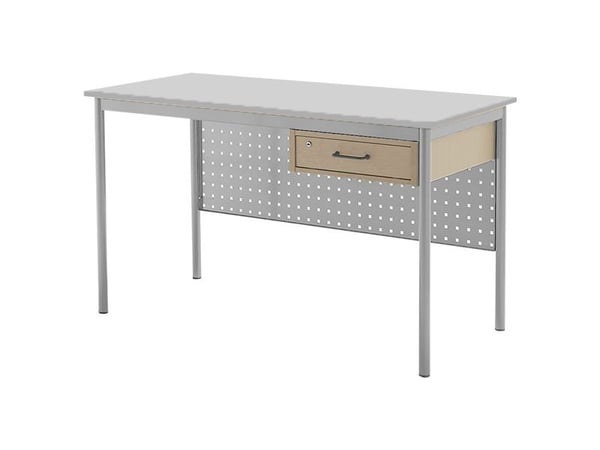 Lærerbord Combi 1400x700 mm Lys grå på alugrå understel