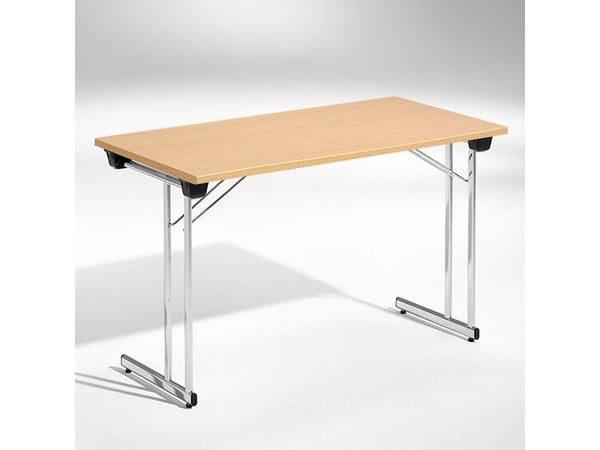 Konferencebord Kongress, Bøg 1200x500 mm, Krom understel