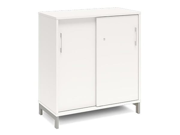 Kontorskab DNA, 800x890 mm, Hvid/Sort, skydedør 2A4