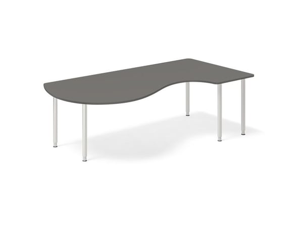 Skrivebord DNA, Antracit 1800x1200 mm Venstre I-ben/Alugrå