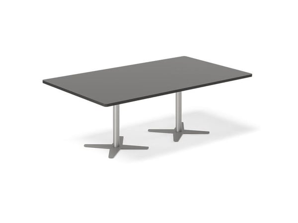 Konferencebord DNA, Antracit 4400x1200 mm rektangulært, Hvid understel