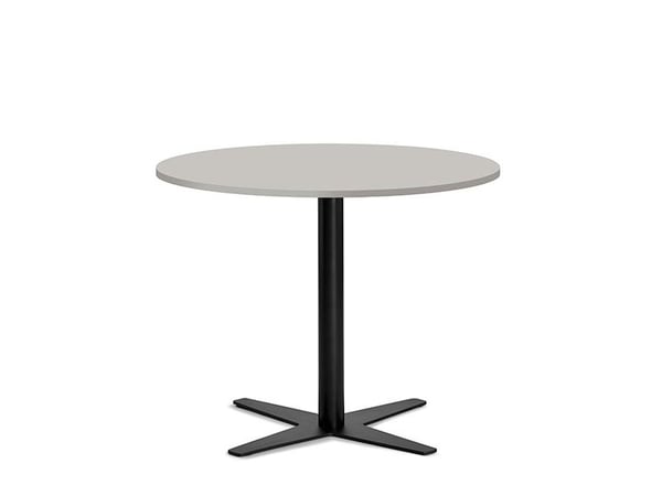 Bord Amy Ø650 H752 mm, Lys grå laminat Sort understel
