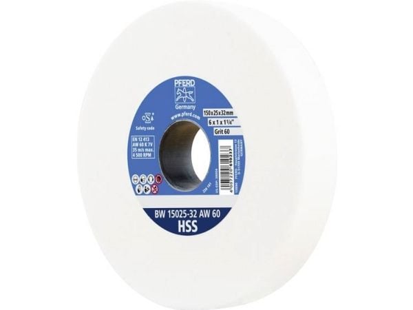 PFERD 39008428, Slipehjul, Høyhastighetsstål (HSS), 4500 RPM, Hvit, Rund, 3,2 cm