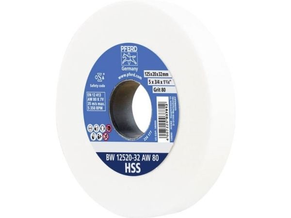 PFERD 39009698, Slipehjul, Høyhastighetsstål (HSS), 5350 RPM, Hvit, Rund, 3,2 cm