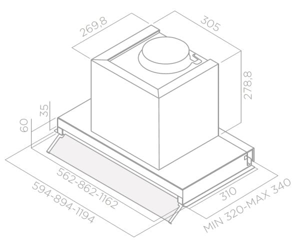 Elica Box In LX/IX/A/60 - Panser - hvelv - bredde: 59.4 cm - dybde: 34 cm - ekstraksjon og resirkulasjon (-) - rustfritt stål