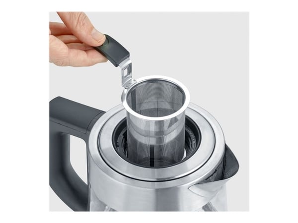 SEVERIN WK 3473 Deluxe Mini - Temaskin/kjele - 1 liter - 2.2 kW - glass/brushed stainless steel/black