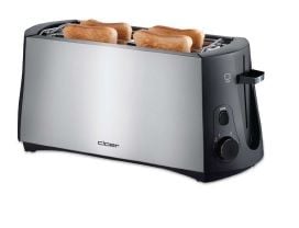 Cloer 3719, 4 viipale(i)ta, musta, Ruostumaton teräs, Muovi, Ruostumaton teräs, 1380 W, 230 V, 400 mm