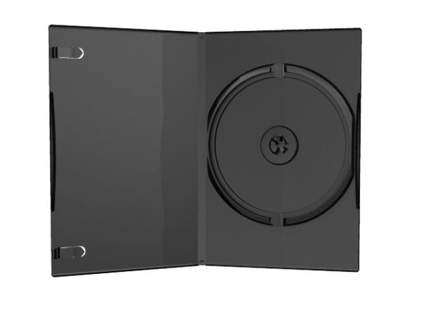 MediaRange DVD Case Single - DVD-videoboks - kapasitet: 1 CD/DVD - svart (en pakke 50)