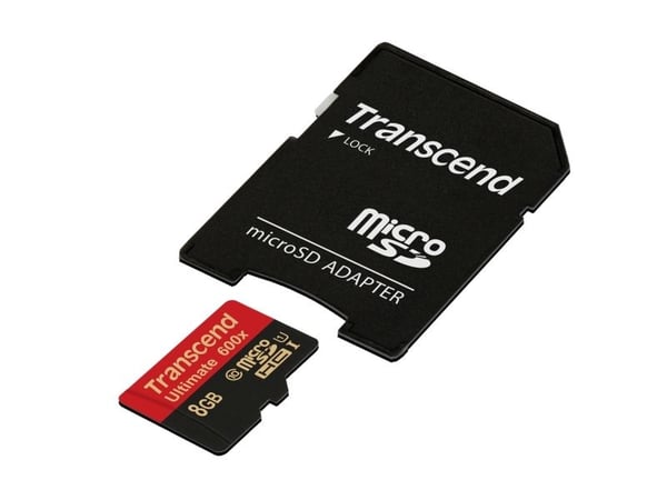 Transcend Ultimate - Flashminnekort (microSDHC til SD-adapter inkludert) - 8 GB - UHS Class 1 / Class10 - 600x - microSDHC UHS-I