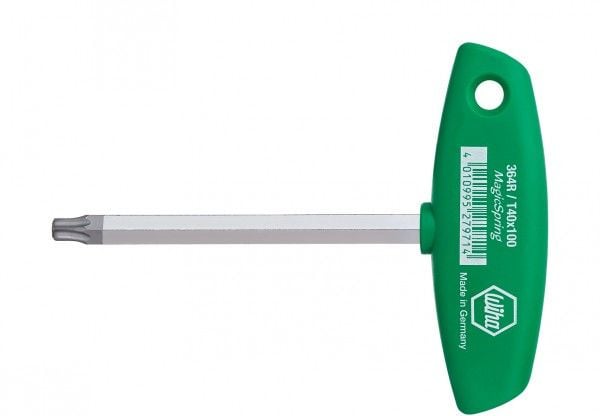 Wiha 27964, L-torx-nøkkel, T9, Grønn, Kromvanadiumstål, 126 mm, 80 mm