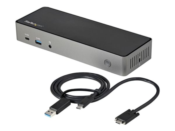 Startech USB-C & USB-A Dock, Hybrid Universal Triple Monitor Laptop Docking Station w/ DisplayPort & HDMI 4K 60Hz, 85W Power Delivery, 6x USB Hub, ...