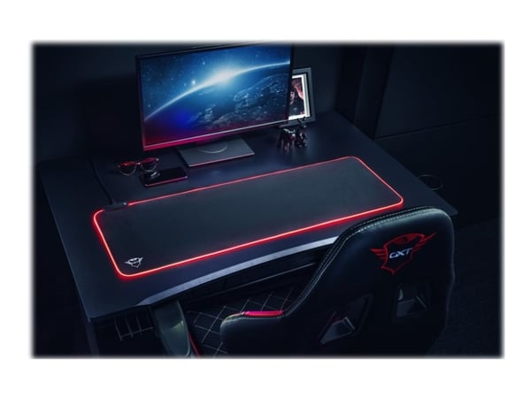 Trust GXT 764 Glide-Flex XXL - Belyst tastatur og musematte