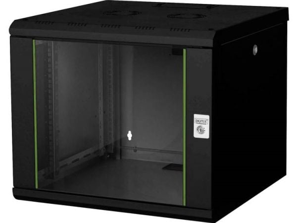DIGITUS Professional Unique DN-19 09U-6/6-SW - Rack skap - veggmonterbar - svart, RAL 9005 - 9U - 19"